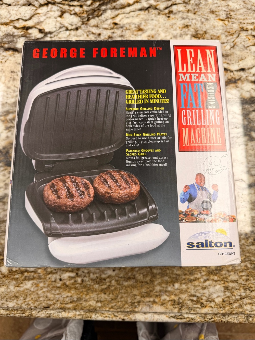 George Foreman Non Stick Grilling Plate Sloped Grill Lean Mean Grilling Machine